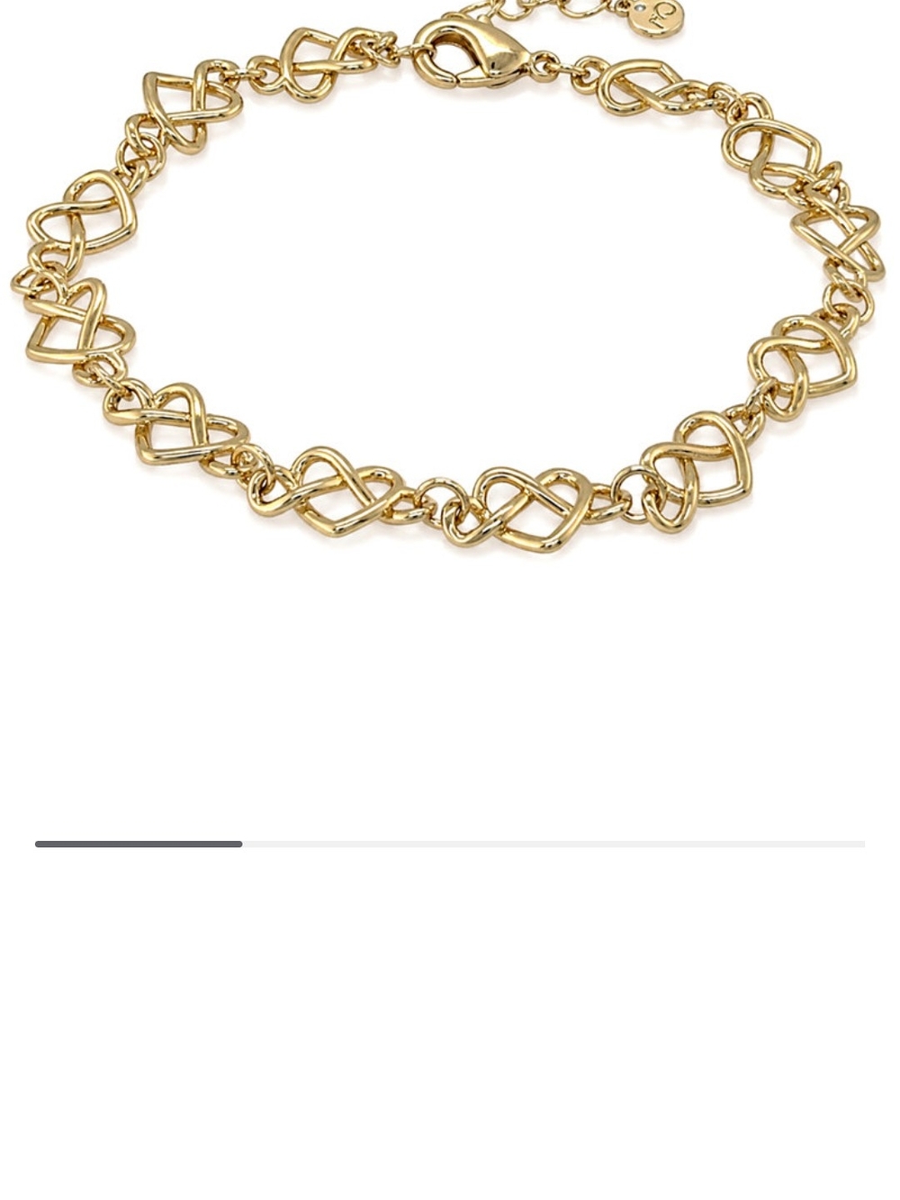 Gold Heart Link Bracelet for Women